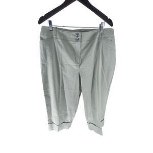 NWT Larry Levine Cream Khaki Capri Cropped Slim Leg Pants Women's Size 18